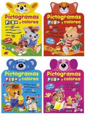Pictogramas pega y colorea (4 títulos) | 9788467707090 | Susaeta, Equipo