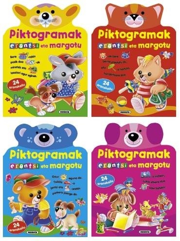 Piktogramak erantsi eta margotu (4 titulu) | 9788430535804 | Susaeta, Equipo