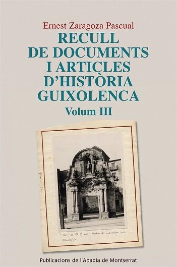 Recull de documents i articles d'història guixolenca, Vol. 3 | 9788498833331 | Zaragoza Pascual, Ernest
