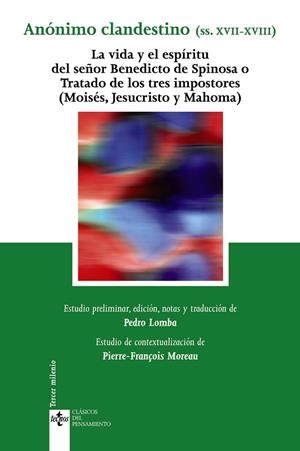 LA VIDA Y EL ESPÍRITU DEL SEÑOR BENEDICTO DE SPINOSA O TRATADO DE LOS TRES IMPOSTORES | 9788430948338 | ANÓNIMO CLANDESTINO (SIGLOS XVII-XVIII)