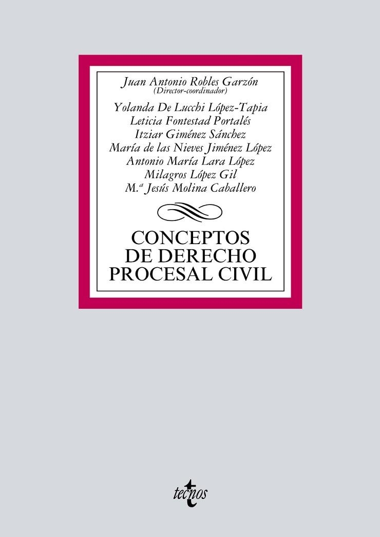 CONCEPTOS DE DERECHO PROCESAL CIVIL | 9788430971589 | ROBLES GARZÓN, JUAN ANTONIO;LUCCHI LÓPEZ-TAPIA, YOLANDA DE;FONTESTAD PORTALÉS, LETICIA;JIMÉNEZ LÓPEZ