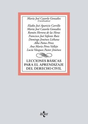 LECCIONES BÁSICAS PARA EL APRENDIZAJE DEL DERECHO CIVIL | 9788430972951 | CAZORLA GONZÁLEZ, Mª JOSÉ;APARICIO CARRILLO, ELADIO JOSÉ;HERRERA DE LAS HERAS, RAMÓN;INFANTE RUIZ, F