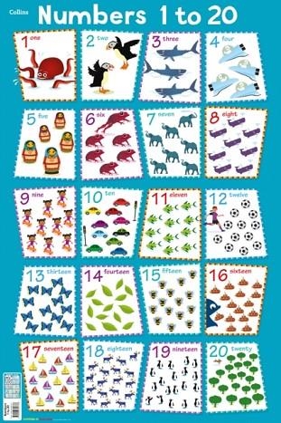 COLLINS CHILDREN’S POSTER — NUMBERS 1 - 20 | 9780008304737 | STEVE EVANS