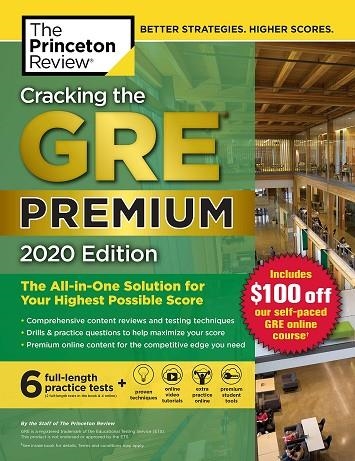 GRE CRACKING THE, PREMIUM EDITION WITH 6 PRACTICE T | 9780525568049 | PRINCETON REVIEW