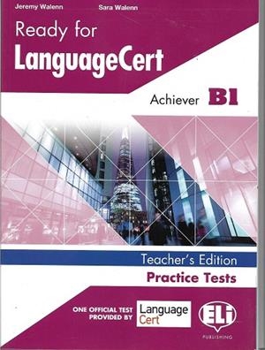 READY FOR LANGUAGE CERT – B1 – TEACHER EDITION | 9788853626707