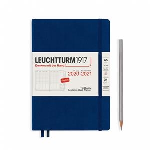 PANIFICADOR SEMANAL 2021 (18M. VERTICAL) A5 MEDIUM AZUL MARINO | 4004117576324