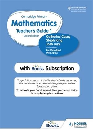 CAMBRIDGE PRIMARY MATHEMATICS TEACHER'S GUIDE STAGE 1 WITH BOOST SUBSCRIPTION | 9781398300781