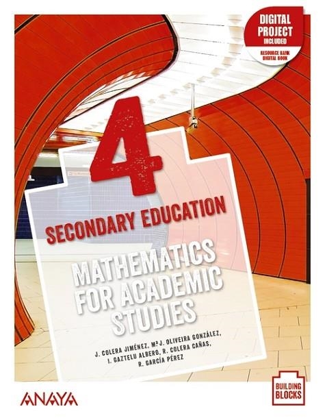 MATHEMATICS FOR ACADEMIC STUDIES 4. STUDENT'S BOOK | 9788469887561