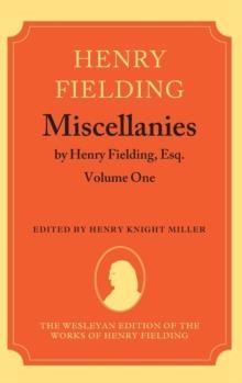 MISCELLANIES VOLUME 1 | 9780198124351 | HENRY FIELDING