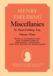 MISCELLANIES VOLUME 3 | 9780198182757 | HENRY FIELDING