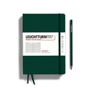 NOTEBOOK MEDIUM A5, TAPA DURA, LINEAS FOREST GREEN | 4004117625947