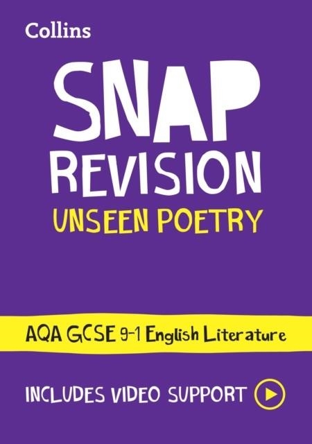 AQA UNSEEN POETRY ANTHOLOGY REVISION GUIDE | 9780008551568