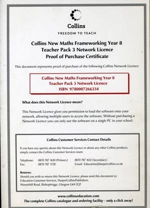 COLLINS MATHS FRAMEWORKING YEAR 8 TEACHER'S GUIDE BOOK 3 (LEVELS 6–7): NETWORK LICENCE (DOWNLOAD 2ND EDITION) *DIGITAL* | 9780007266234