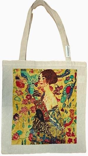 TOTE BAG KLIMT LADY WITH FAN | TOTEBAG000015