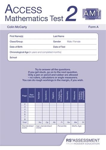 ACCESS MATHEMATICS TESTS (AMT) 2ED TEST 2 FORM A PK10 | 9781510416956