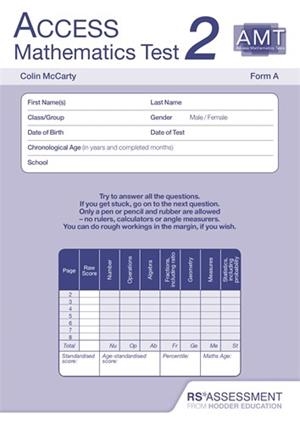 ACCESS MATHEMATICS TESTS (AMT) 2ED TEST 2 FORM A PK10 | 9781510416956