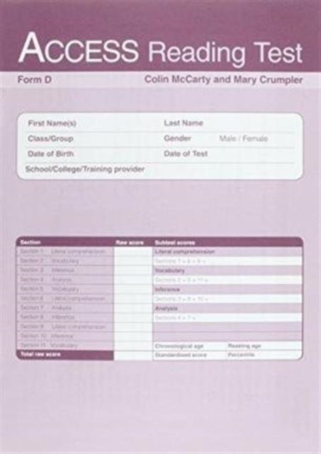 ACCESS READING TEST (ART): FORM D PK10 | 9781444196344