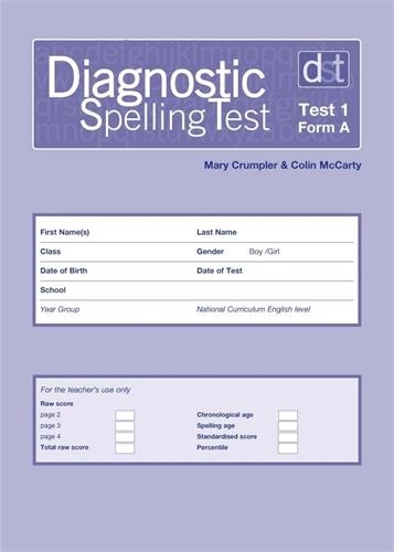 DIAGNOSTIC SPELLING TESTS: TEST 1, FORM A PK10 | 9780340912546