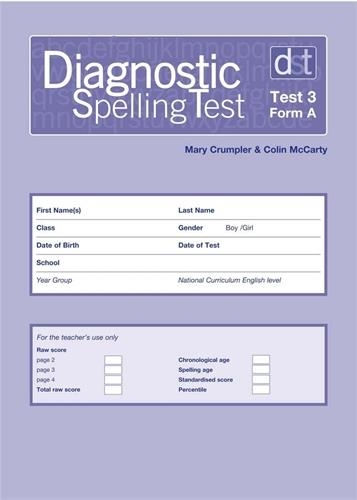 DIAGNOSTIC SPELLING TESTS: TEST 3, FORM A PK10 | 9780340912768