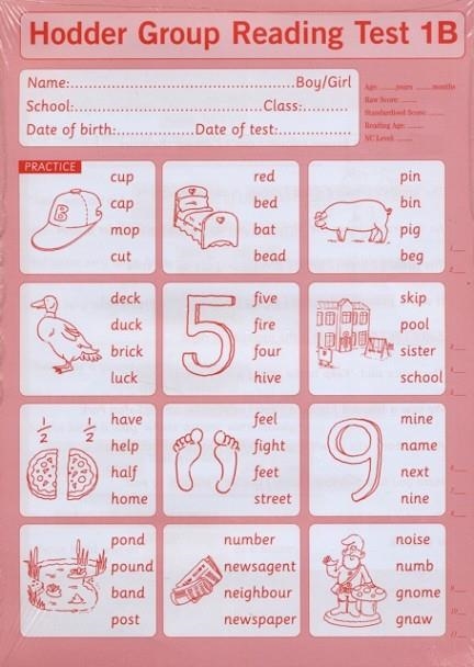 HODDER GROUP READING TESTS (HGRT) II: TEST 1, FORM B PK10 | 9780340912652