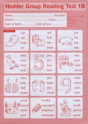 HODDER GROUP READING TESTS (HGRT) II: TEST 1, FORM B PK10 | 9780340912652