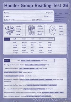 HODDER GROUP READING TESTS (HGRT) II: TEST 2, FORM B PK10 | 9780340912676