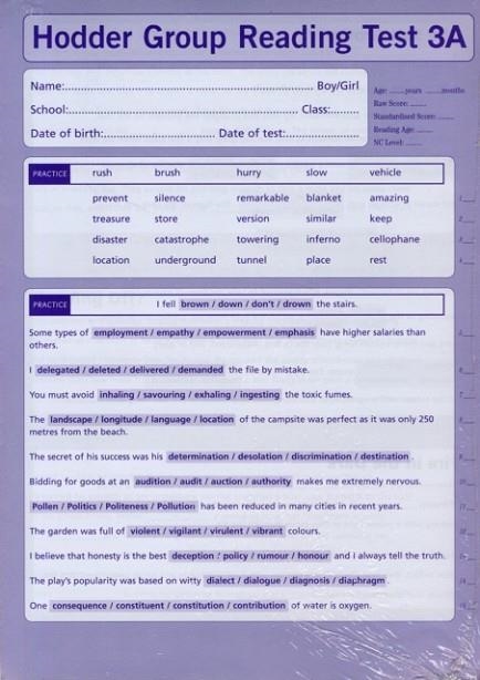 HODDER GROUP READING TESTS (HGRT) II: TEST 3, FORM A PK10 | 9780340912683
