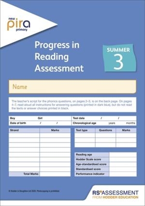 NEW PIRA TEST 3, SUMMER PK10 (PROGRESS IN READING ASSESSMENT) | 9781510475250 | COLIN MCCARTY