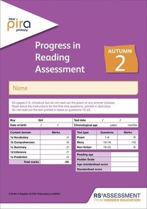 NEW PIRA TEST 2, AUTUMN PK10 (PROGRESS IN READING ASSESSMENT) | 9781398307902