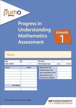 NEW PUMA TEST 1, SUMMER PK10 (PROGRESS IN UNDERSTANDING MATHEMATICS ASSESSMENT) | 9781510476264 | COLIN MCCARTY