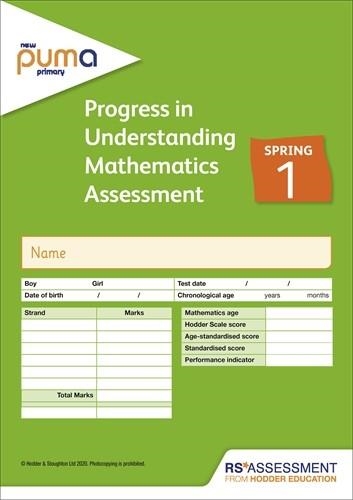 NEW PUMA TEST 1, SPRING PK10 (PROGRESS IN UNDERSTANDING MATHEMATICS ASSESSMENT) | 9781510476196