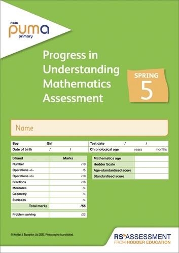 NEW PUMA TEST 5, SPRING  PK10 (PROGRESS IN UNDERSTANDING MATHEMATICS ASSESSMENT) | 9781510476233