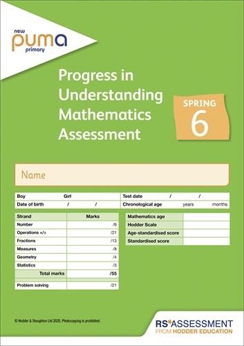NEW PUMA TEST 6, SPRING PK10 (PROGRESS IN UNDERSTANDING MATHEMATICS ASSESSMENT) | 9781510476240