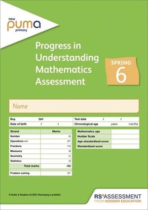 NEW PUMA TEST 6, SPRING PK10 (PROGRESS IN UNDERSTANDING MATHEMATICS ASSESSMENT) | 9781510476240