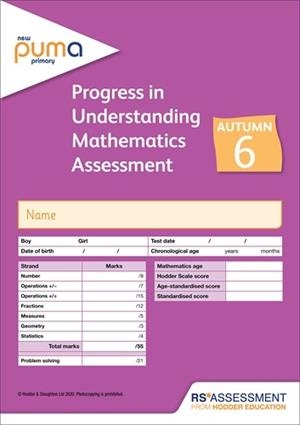 NEW PUMA TEST 6, AUTUMN PK10 (PROGRESS IN UNDERSTANDING MATHEMATICS ASSESSMENT) | 9781398308008