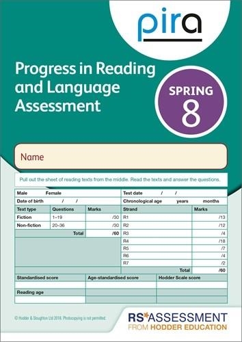 PIRA TEST 8, SPRING PK 10 (PROGRESS IN READING AND LANGUAGE ASSESSMENT) | 9781510419810