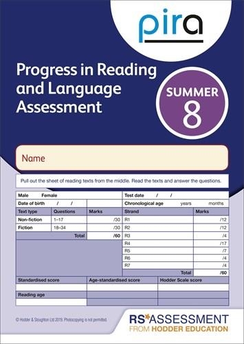 PIRA TEST 8, SUMMER PK 10 (PROGRESS IN READING AND LANGUAGE ASSESSMENT) | 9781510419827