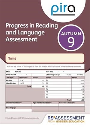 PIRA TEST 9, AUTUMN PK 10 (PROGRESS IN READING AND LANGUAGE ASSESSMENT) | 9781510419834
