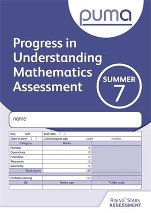 PUMA TEST 7, SUMMER PK10 (PROGRESS IN UNDERSTANDING MATHEMATICS ASSESSMENT) | 9781510401662