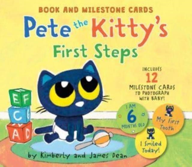 PETE THE KITTY'S FIRST STEPS : BOOK AND MILESTONE CARDS | 9780063111523 | JAMES DEAN