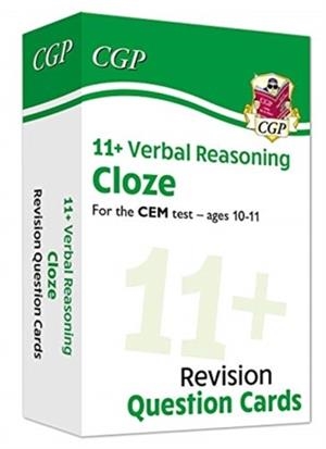 11+ CEM REVISION QUESTION CARDS: VERBAL REASONING CLOZE - AGES 10-11 | 9781789085372