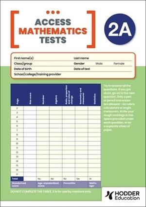 NEW ACCESS MATHEMATICS TEST (AMT) 2A, PK10 | 9781510487314