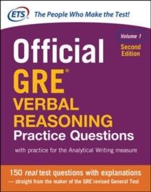 OFFICIAL GRE VERBAL REASONING PRACTICE QUESTIONS, SECOND EDITION, VOLUME 1 | 9781259863486 | EDUCATIONAL TESTING SERVICE