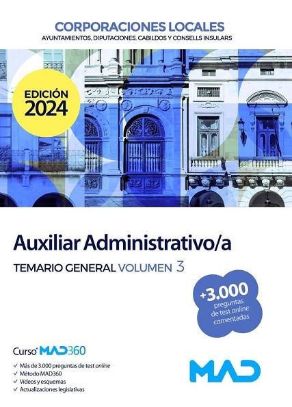 AUXILIAR ADMINISTRATIVO/A CORPORACION LOCAL TEMARIO 3 | 9788414274651