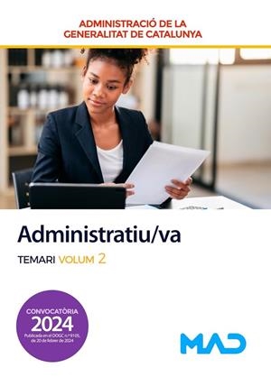 ADMINISTRATIU/VA DE LA GENERALITAT DE CATALUNYA. TEMARI VOLUM 2 | 9788414280812 | ROJO FRANCO, ENCARNA