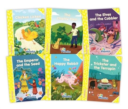 JOLLY PHONICS FOLKTALES READERS, COMPLETE SET (1-6) YELLOW LEVEL (PACK OF 6) NEW | 9781835821527