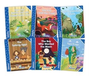 JOLLY PHONICS FOLKTALES READERS, COMPLETE SET (1-6) BLUE LEVEL (PACK OF 6) NEW | 9781835821800