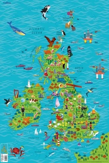 CHILDREN’S WALL MAP OF THE UNITED KINGDOM & IRELAND | 9780008212087