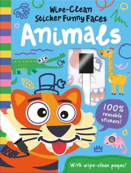 WIPE-CLEAN STICKER FUNNY FACES ANIMALS | 9781835551561 | ROB ABBOTT