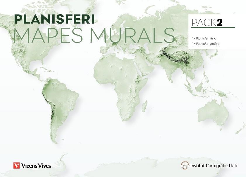 PACK 2 MAPES MURALS PLANISFERI FÍSIC I POLÍTIC | 8429962032775